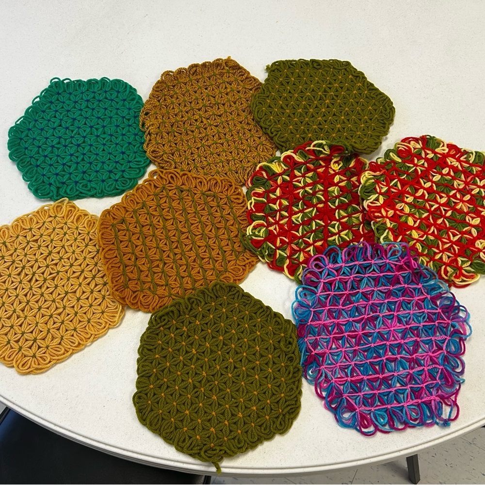 Colorful Crochet Doilies (9 total)